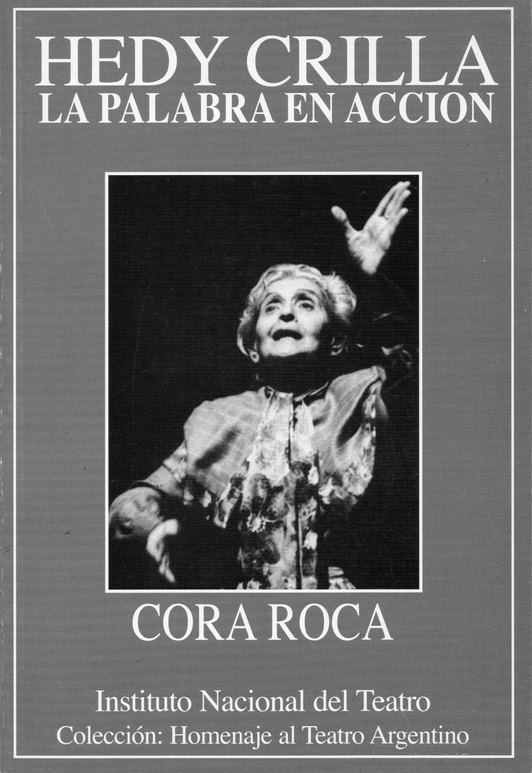 Tapa de Hedy Crilla. La palabra en acción, libro de Cora Roca